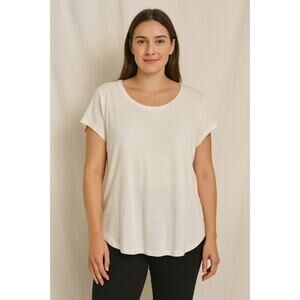 Simply Vera Linen Blend Knit Short Sleeve Top Size XXL